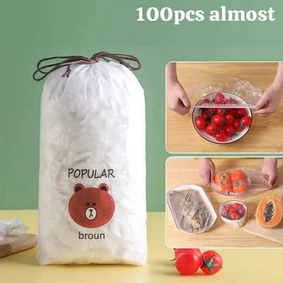 100Pcs Of Disposable Plastic Bag For Food Cover