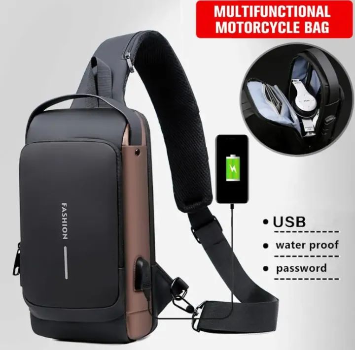 Multi-Functional Chest Bag With Usb Port