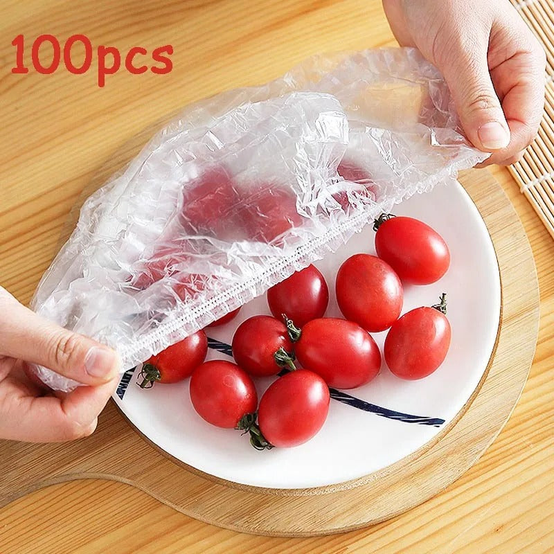 100Pcs Of Disposable Plastic Bag For Food Cover
