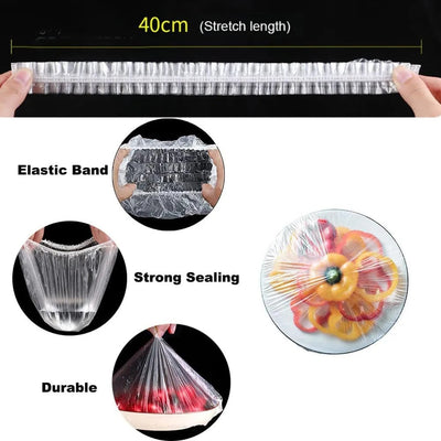 100Pcs Of Disposable Plastic Bag For Food Cover