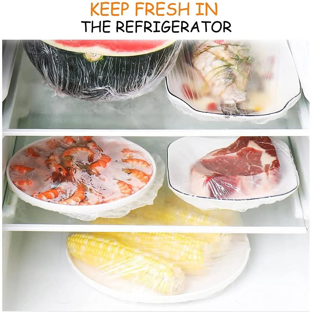 100Pcs Of Disposable Plastic Bag For Food Cover