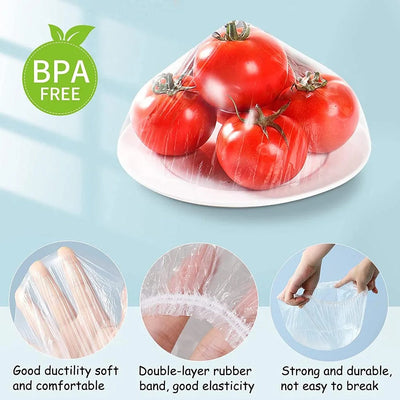 100Pcs Of Disposable Plastic Bag For Food Cover