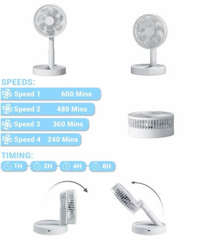 Rechargeable Mini Folding Telescopic Fan