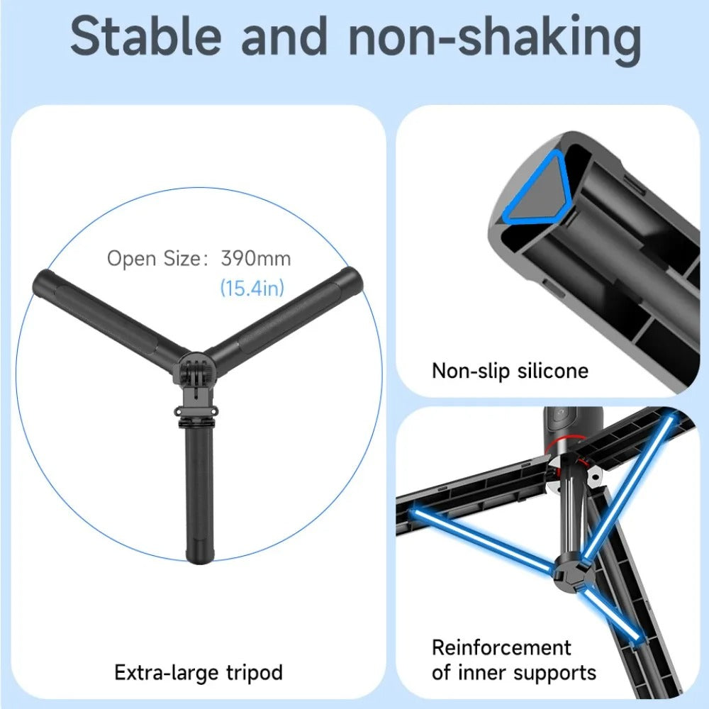 Bluetooth Selfie Sticks with Remote and Selfie Light