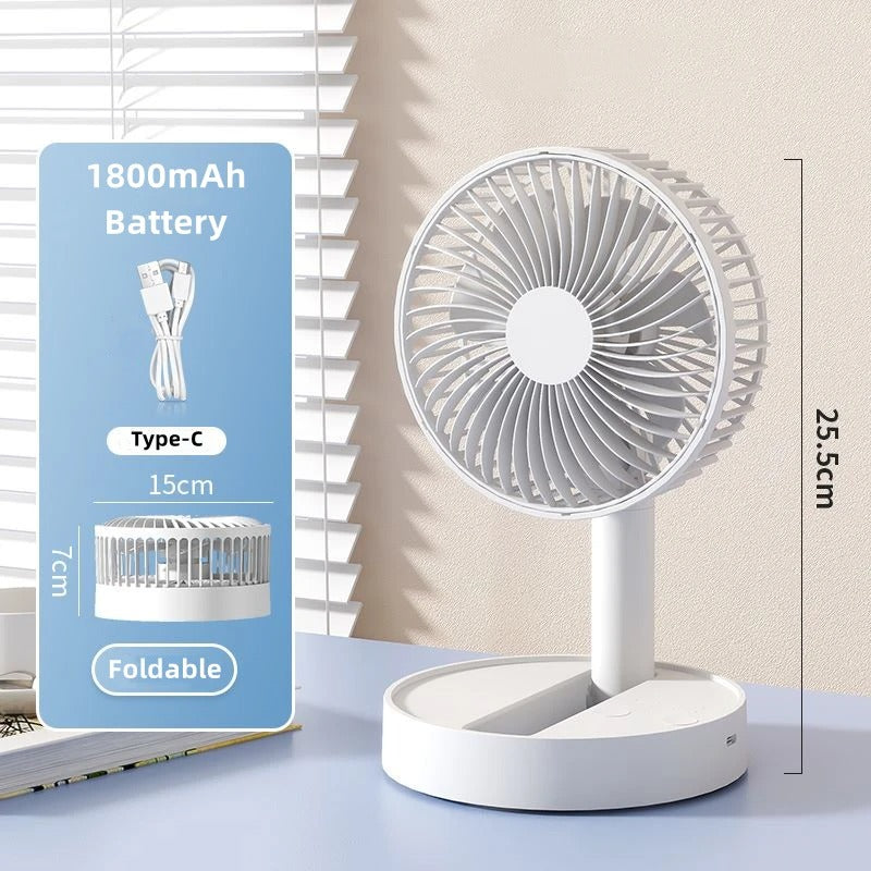 Rechargeable Mini Folding Telescopic Fan
