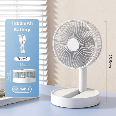 Rechargeable Mini Folding Telescopic Fan